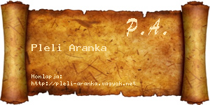 Pleli Aranka névjegykártya